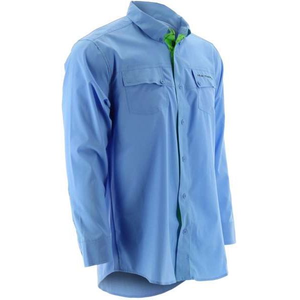 Huk Phenom Long Sleeve Woven Shirt - Carolina Blue - Size Small