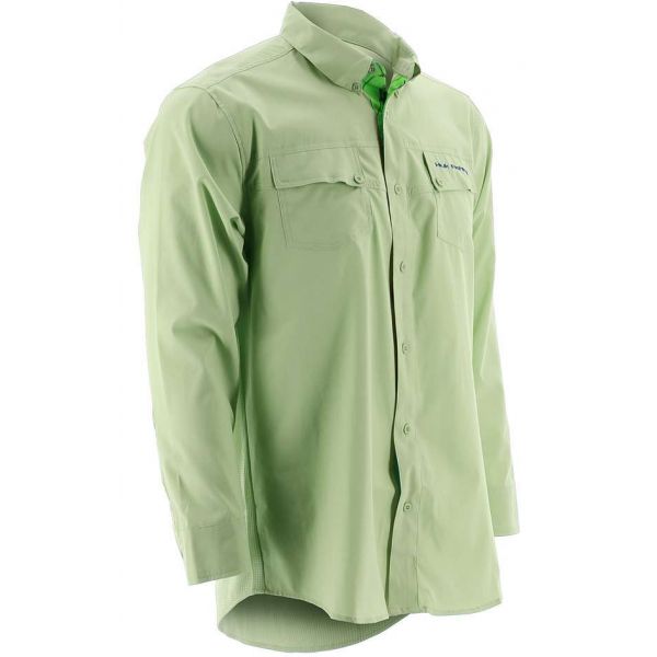 Huk Phenom Long Sleeve Woven Shirt - Key Lime - Size Medium