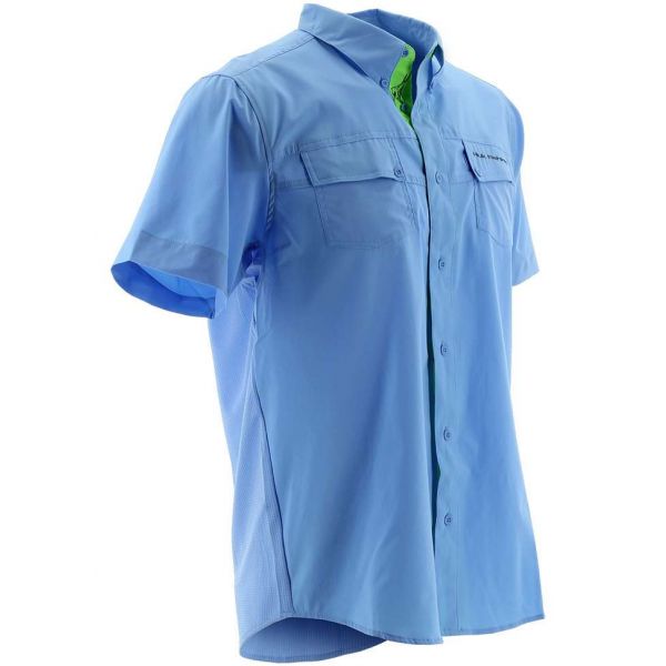 Huk Phenom Short Sleeve Woven Shirt - Carolina Blue - Medium