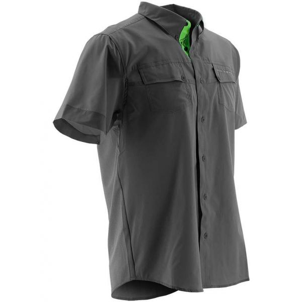 Huk Phenom Short Sleeve Woven Shirt - Charcoal - 3X-Large