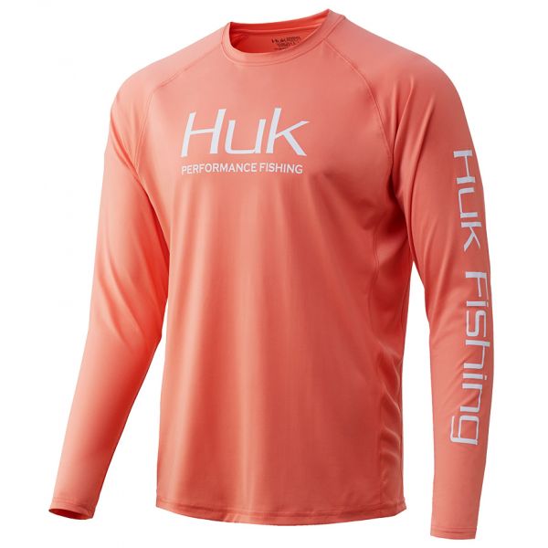 Huk Pursuit Vented Long Sleeve Shirt - Fusion Coral - 2XL