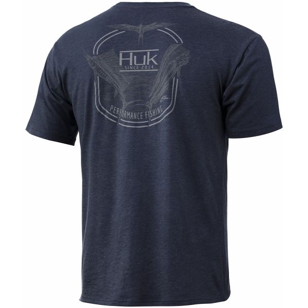 Huk Southern Feed Short Sleeve T-Shirt - Navy Heather - 2XL