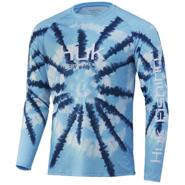 Huk Spiral Dye Pursuit Long Sleeve Shirt - Baltic Sea - 3X-Large