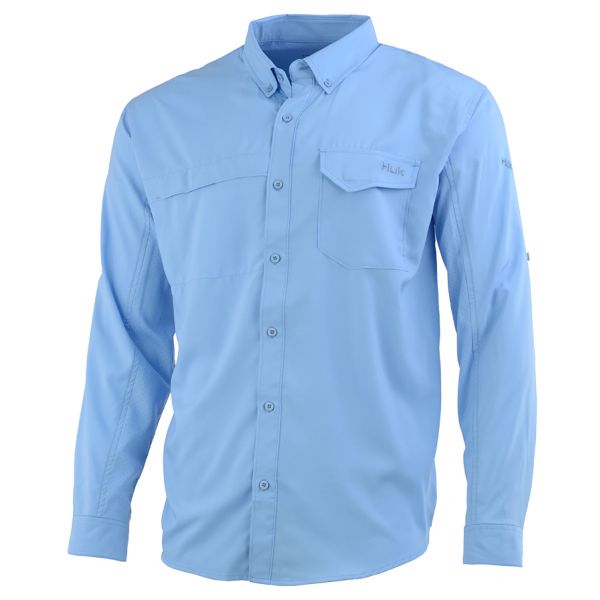 Huk Tide Point Solid Long Sleeve Shirt - Carolina Blue - 2X-Large