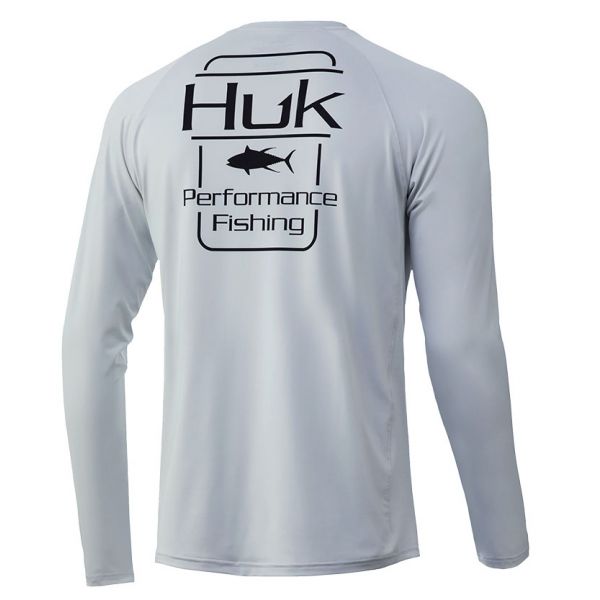 Huk Tuna Badge Pursuit Long Sleeve Shirt - Glacier - X-Large