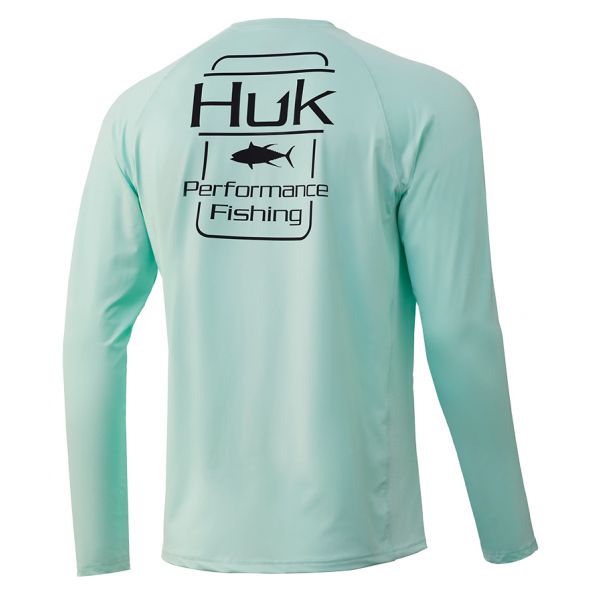 Huk Tuna Badge Pursuit Long Sleeve Shirt - Seafoam - 3X-Large