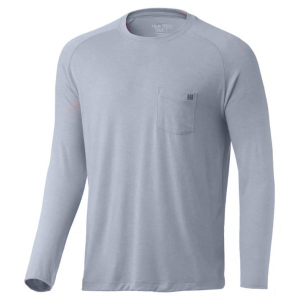 Huk Waypoint Long Sleeve Shirt - Blue Fog - Large