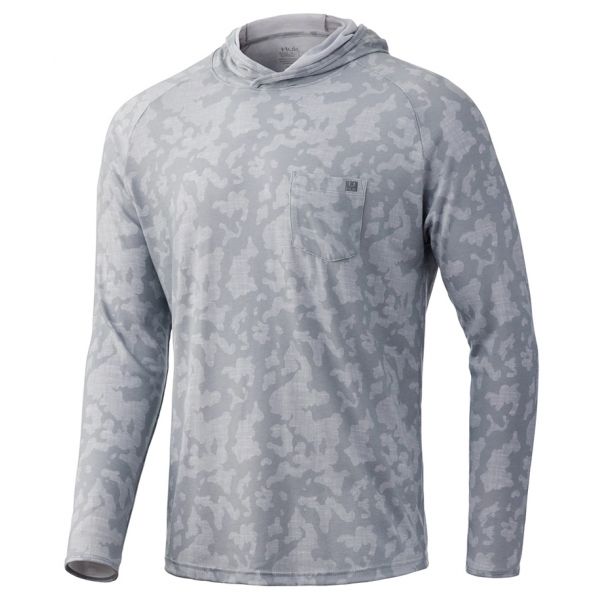 Huk Waypoint Running Lakes Hoodie - Overcast Grey - 2X-Large