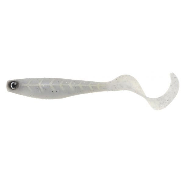 Hyperlastics Curlyminn Pro 6in Swimbait - White Ghost