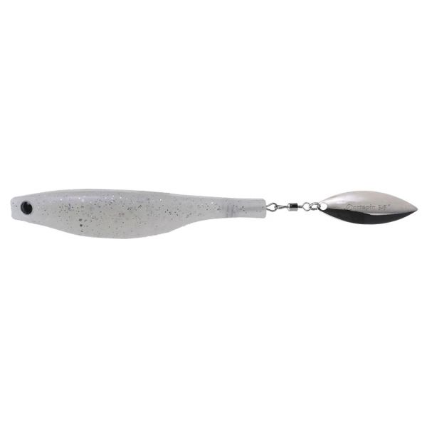 Hyperlastics Dartspin Lure - 3.5in - Pearly Silver/Silver