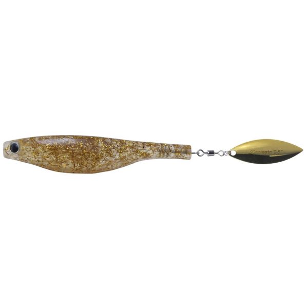 Hyperlastics Dartspin Lure - 3.5in - See-Through Clear/Gold