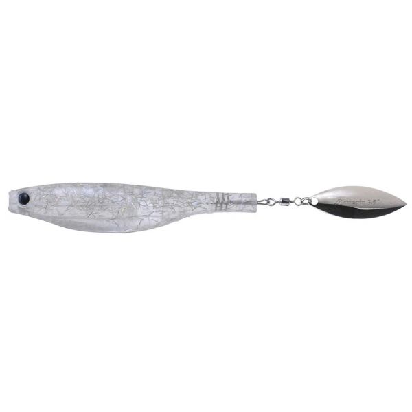 Hyperlastics Dartspin Lure - 3.5in - See-Through Clear/Silver