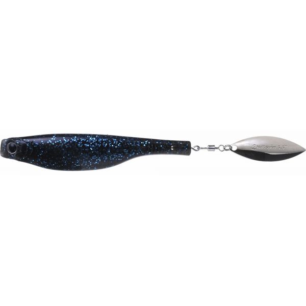 Hyperlastics Dartspin Lure - 4.5in - Black n' Blue/Silver