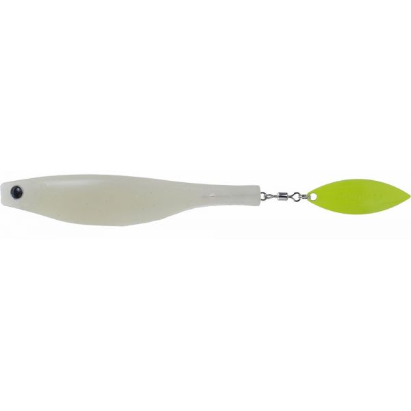 Hyperlastics Dartspin Lure - 4.5in - Glow/Chartreuse