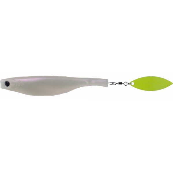 Hyperlastics Dartspin Lure - 4.5in - Solid Pearl/Chartreuse