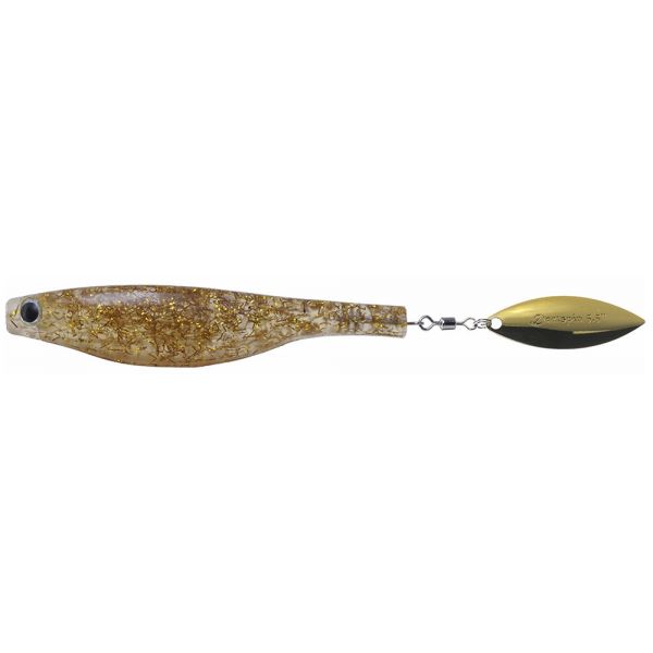 Hyperlastics Dartspin Lure - 4.5in - See-Through Clear/Gold