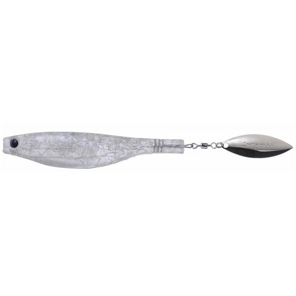 Hyperlastics Dartspin Lure - 4.5in - See-Through Clear/Silver