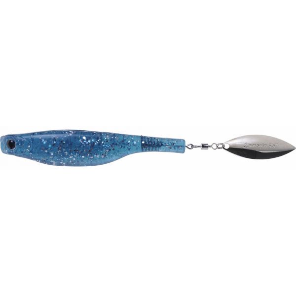 Hyperlastics Dartspin Lure - 4.5in - See-Through Blue/Silver