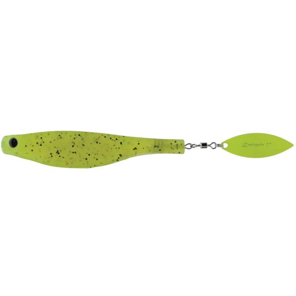 Hyperlastics Dartspin Lure - 7in - Double Pepper/Chartreuse