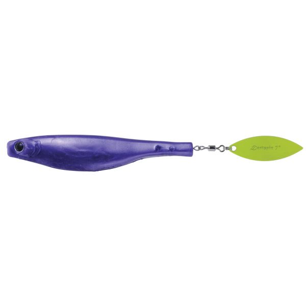 Hyperlastics Dartspin Lure - 7in - Purple Pearly/Chartreuse