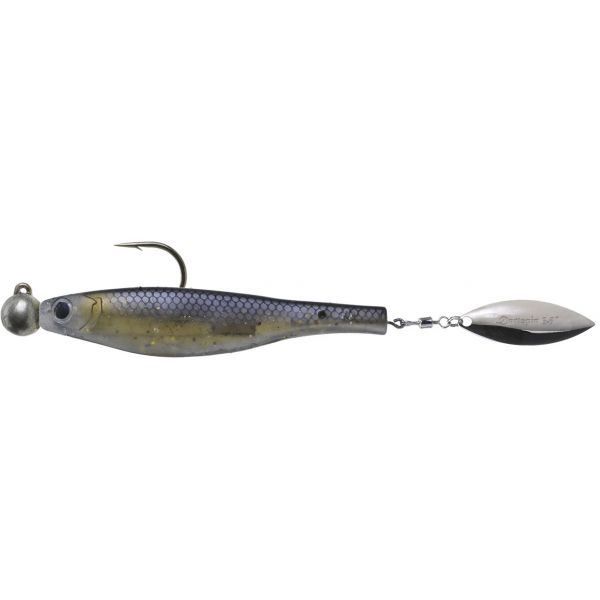 Hyperlastics Dartspin Pro 3.5in Jig Head - Black Shiner/Silver