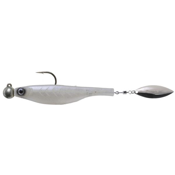 Hyperlastics Dartspin Pro 3.5in Jig Head - White Ghost/Silver