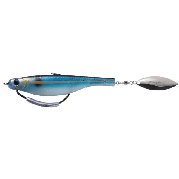 Hyperlastics Dartspin Pro 7in Weedless Lure - Blue Back/Silver