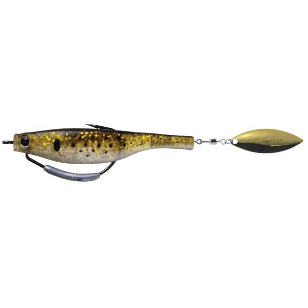 Hyperlastics Dartspin Pro 7in Weedless Lure - Bunker/Gold