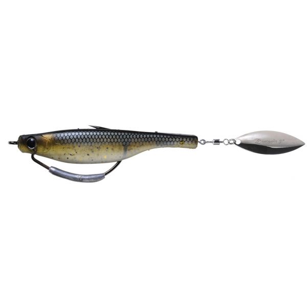 Hyperlastics Dartspin Pro 7in Weedless Lure - Black Shiner/Silver