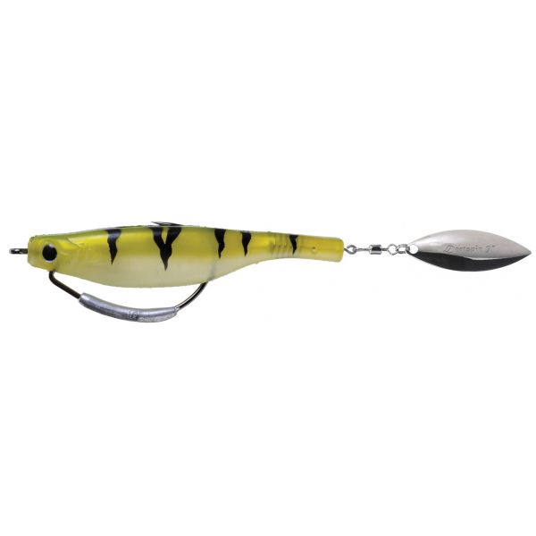 Hyperlastics Dartspin Pro 7in Weedless Lure - Striped Green/Silver