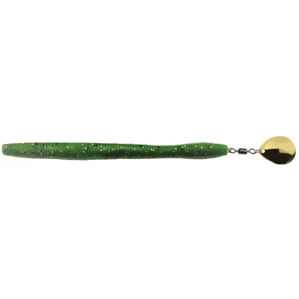 Hyperlastics Wormspin - 7.25in - Green Pepper/Gold