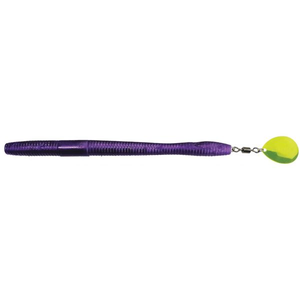 Hyperlastics Wormspin - 7.25in - Purple Pearly/Chartreuse