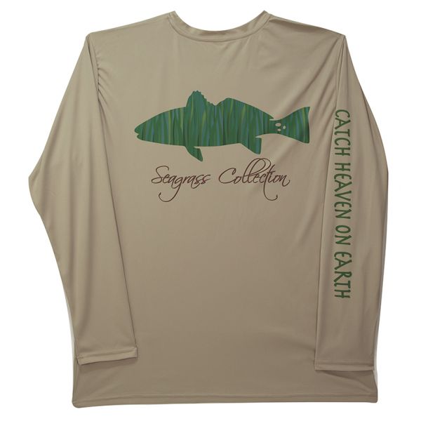 iBig Seagrass Redfish Performance Long Sleeve Shirt - Sand - 3X-Large