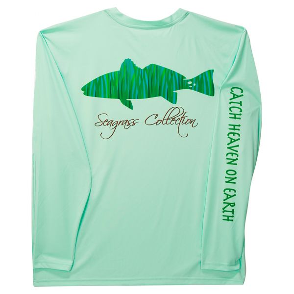 iBig Seagrass Redfish Performance Long Sleeve Shirt - Seafoam - Large