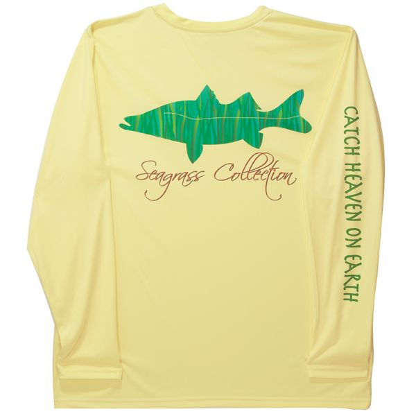 iBig Seagrass Snook Performance Long Sleeve Shirt - Canary - 3X-Large