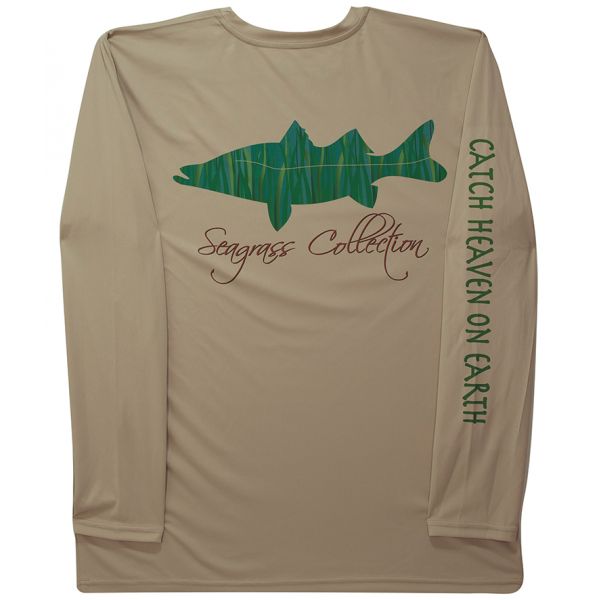 iBig Seagrass Snook Performance Long Sleeve Shirt - Sand - 3X-Large