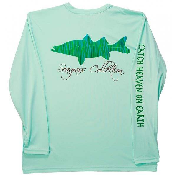 iBig Seagrass Snook Performance Long Sleeve Shirt - Seafoam - 3X-Large