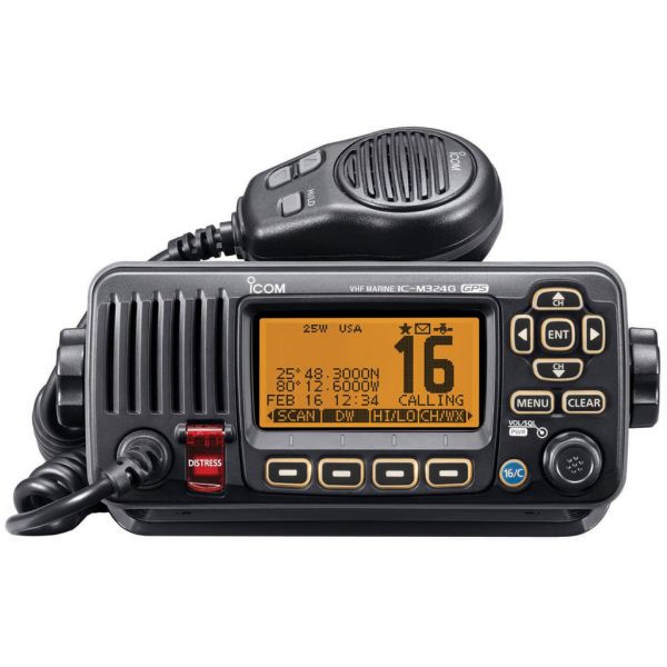 Icom IC-M324G 21 Fixed Mount VHF Transceiver w/ GPS Receiver - Black