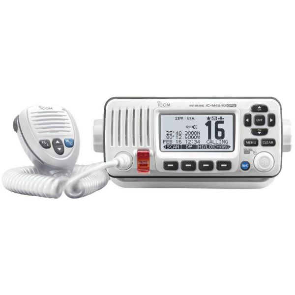 Icom IC-M424G 22 Fixed Mount VHF Transceiver w/ GPS Receiver - White