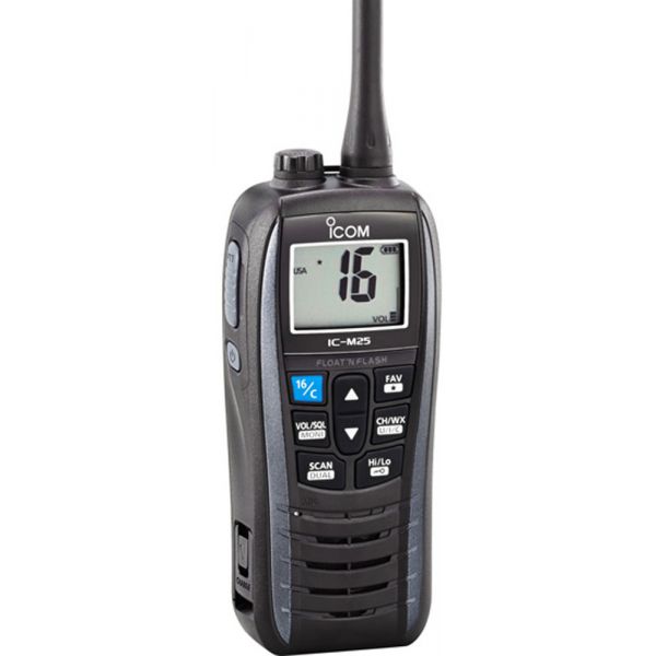 Icom M25 31 Float and Flash VHF Radio - Metallic Gray