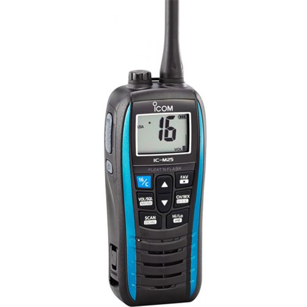 Icom M25 51 Float and Flash VHF Radio - Marine Blue