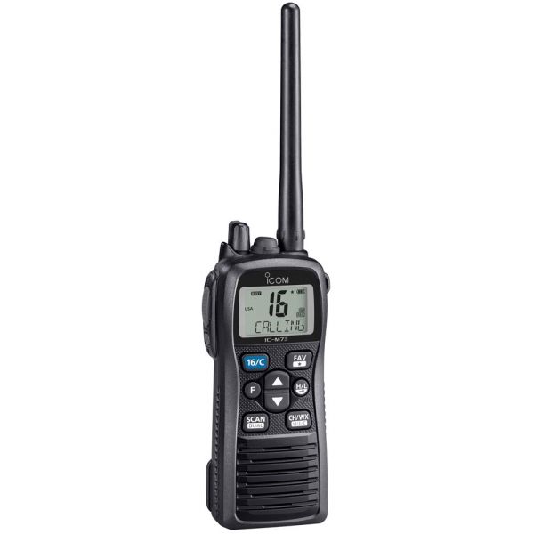 Icom M73 Handheld VHF - 6 Watts - IPX8 Submersible - Black