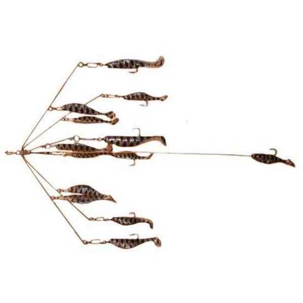 Inshore Custom Tackle 22'' Titanium Umbrella Rigs Chart Glitter/Black