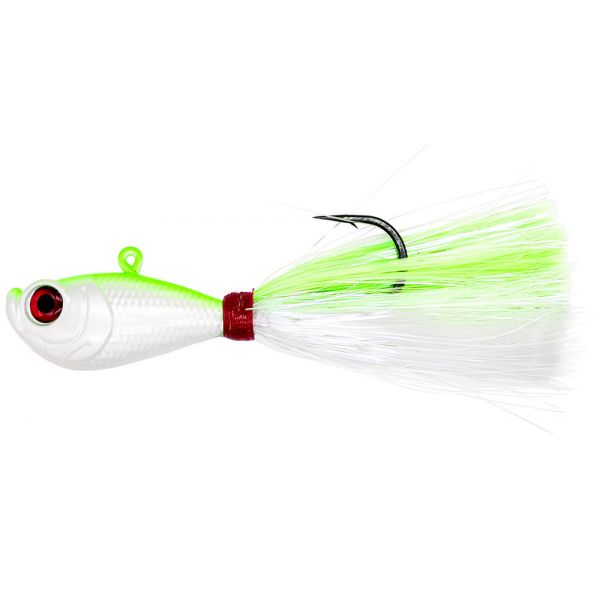 Intent Tackle Mylar Series Bucktail - 1oz - White/Chartreuse