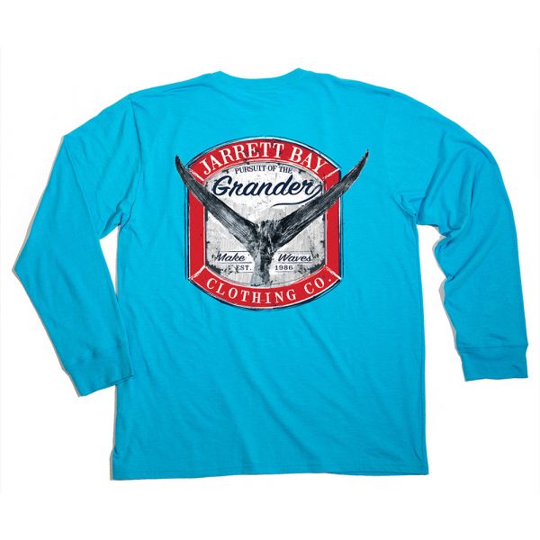 Jarrett Bay Grander Harkers Island LS Shirt - Inlet Blue 3XL