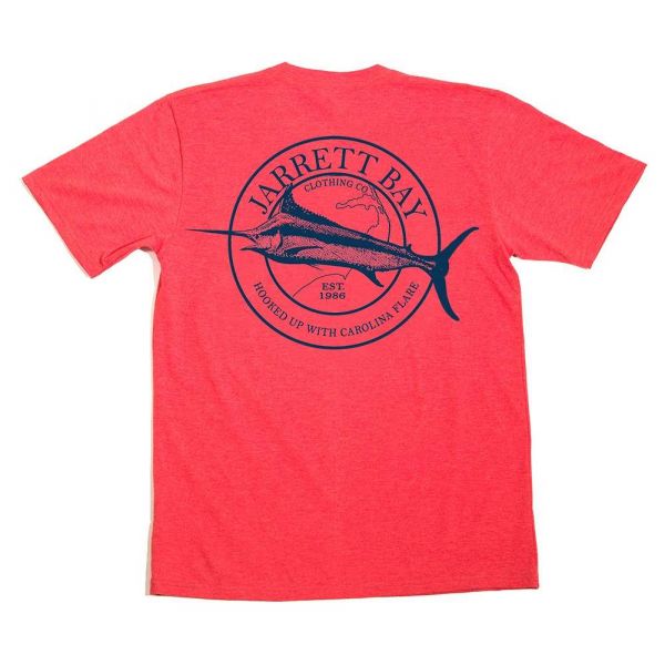 Jarrett Bay Marlin Bogue Sound SS T-Shirt -Buoy Red - Small