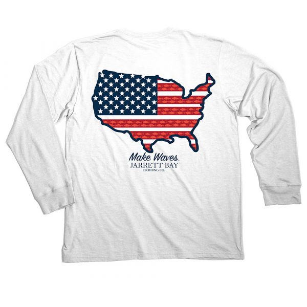 Jarrett Bay US Map Harkers Island Long Sleeve T-Shirt - 3XL