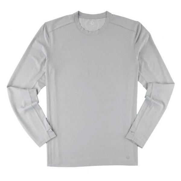 JB Langley Cove Long Sleeve Performance Shirt - Light Grey - 3XL