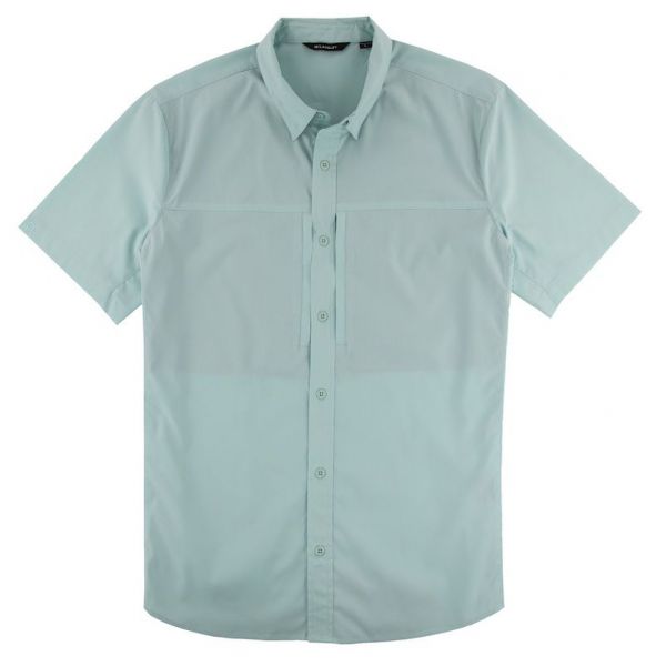 JB Langley Rockwell Short Sleeve Button Down Shirt - Light Blue - 2XL