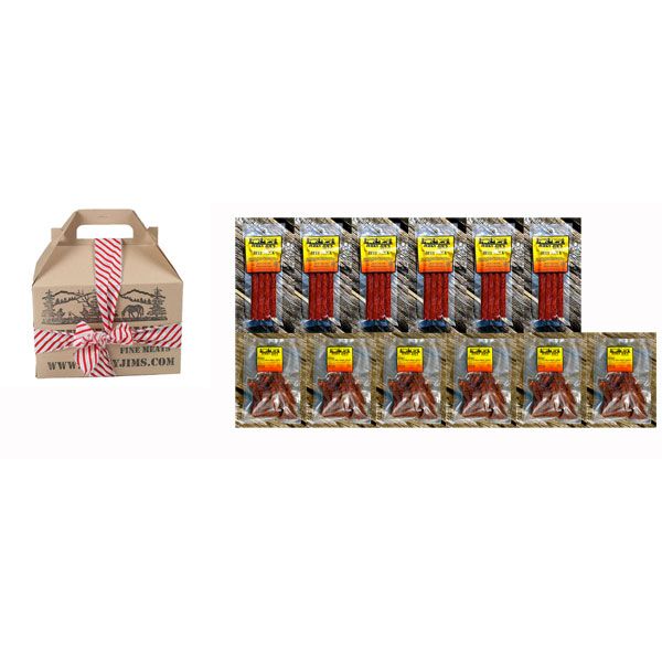 Jerky James Mild Beef Jerkey and Mild Beef Stick Gift Box - 12pc